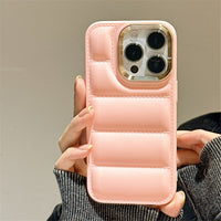 Luxury Down Jacket Soft Silicone Shockproof Case For iPhone 14 13 12 series