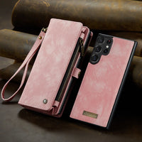 Detachable PU Leather Card Holder Wallet Case With Wristband For Samsung Galaxy S24 S23 S22 Ultra Plus