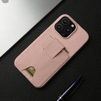 Premium Card Holder Slots Leather Case For iPhone 15 14 13 series