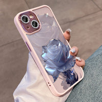 No Yellowing Crystal Rose Diamond Lens Protection Case For iPhone 14 13 12 series