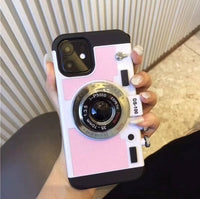 3D Retro Camera PU Leather Case For iPhone 13 12 11 series