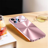 Metal Aurora Glass-like Camera Protector Silicone Case For iPhone 15 14 13 12 series