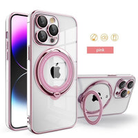 Magnetic For Magsafe Ring Stand Luxury Lens Protector Clear Soft Case For iPhone 14 13 12 series