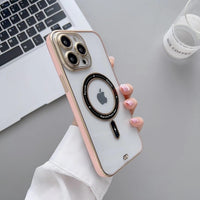 Magnetic Electroplating Plating Lens Protection Frosted Case For iPhone 14 13 12 series