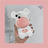 Cute Cartoon 3D Astronaut Bear Camera Protection Case for iPhone 13 12 11 Pro Max