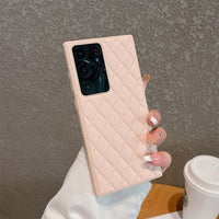 3D Luxury Diamond Lattice Leather Pattern Soft Case For Samsung Galaxy S23 series