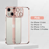 Plating Color Bumper Clear Camera Protector Case for iPhone 13 12 11 S