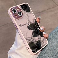 Goth Lily Diamond Lens Protection Soft Case For iPhone 14 13 12 series