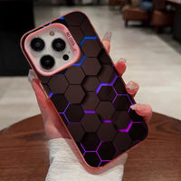 Honeycomb Building Block Hard Bumper Soft Silicone Case For iPhone 15 14 13 12 series