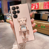 Luxury Stand Holder BearBrick Soft TPU Case For Samsung Galaxy S23 S22 S21 Ultra Plus