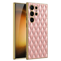 Luxury Rhombic Grid Pattern Leather Case For Samsung Galaxy S23 series