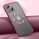 Magsafe Silicone Case with Lens Glass Protection for iPhone 14 13 12 series