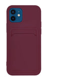 Silicone Case Integrated Card Bag For iPhone 12 11 Pro Max