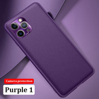 Luxury PU Leather Metal Lens Protector Phone Case For iPhone 12 11 Pro Max