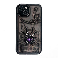 3D Relief Wooden Ebony Sandalwood Case for iPhone 14 13 12 series