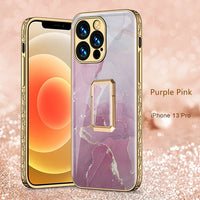 Kickstand Plating Glass Patterned Fashion Waterproof for iPhone 13 series
