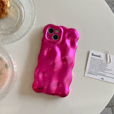 Macarons Wave Bubble Electroplated Solid Color Case For iPhone 14 13 12 series