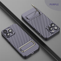 Ultra Thin Magnetic Camera Protector Shockproof Case With KickStand For iPhone 14 13 series