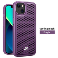 Cooling Mesh Leather Case for iPhone 13 12 11 Pro Max