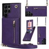 Full Protection Leather Crossbody Card Wallet Case For Samsung Galaxy S23 S22 S21 series