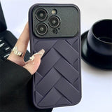 Braided Mesh Woven Grid Soft TPU Shockproof Case With Lens Protection for iPhone 15 14 13 12 series