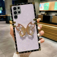 3D Bling Butterfly Holder Case For Samsung Galaxy S23 S22 S21 series