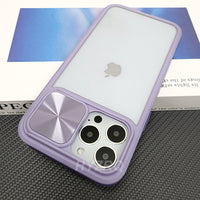 Luxury Slide Camera Lens Cap Transparent Clear Shockproof Case For iPhone 14 13 12 series