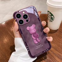 Luxury Cute Cartoon Lens Protection Glass Case For iPhone 14 13 12 series