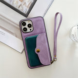 Luxury Wallet Shockproof Card Holder Strap Leather Case for iPhone 13 12 11 Pro Max Mini