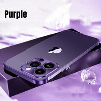 Aluminum Corner Metal Lens Protective Shockproof Case For iPhone 14 13 12 series