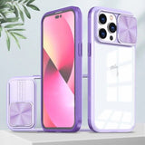 Slide Camera Lens Protection Bumper Shockproof Clear Hard PC Case For iPhone 15 14 13 12 series