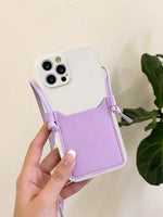 Card Slot Wallet Case With Crossbody Strap Lanyard for iPhone 15 14 13 12 series