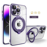 Magnetic For Magsafe Ring Stand Luxury Lens Protector Clear Soft Case For iPhone 14 13 12 series