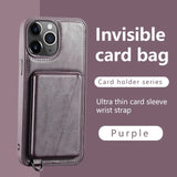 Wallet Card Slots Soft Leather Case With Handfree Kickstand For iPhone 15 14 13 12 series