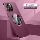 Luxury Magnetic Metal Glass Lens Protection Soft TPU Case For iPhone 14 13 12 series