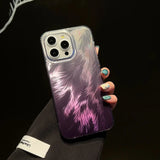 Fashion Shiny Dream Feather Pattern Shockproof Colorful Hard Case For iPhone 15 14 13 12 series