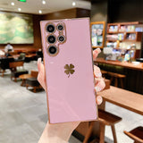 Luxury Plating Lucky Clover Case for Samsung Galaxy S22 series