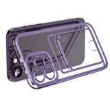 Luxury Plating Card Slots Transparent Soft TPU Case For iPhone 15 14 13 12 series