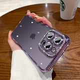 Glitter Diamond Camera Protector Silicone Case for iPhone 14 13 12 series