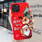 Cartoon Merry Christmas Santa Claus Case For iPhone 13 12 11 Series