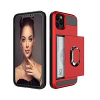 Fabulous Slide Card Slot Ring Holder Case For iPhone 13 12 11 Series