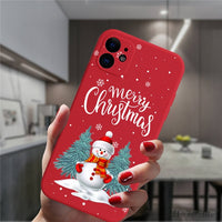 Cute Cartoon Merry Christmas Santa Claus Red Silicone Phone Case For iPhone 13 12 11 Series