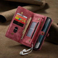 Luxury Flip Leather Wallet Case With Wristband For iPhone 15 14 13 series