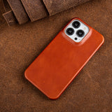 Oil Wax Luxury Leather Case For iPhone 14 13 12 series