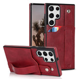 Wristband Leather Wallet Case for Samsung Galaxy S23 S22 S21 series