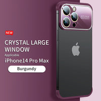 Glass Large Window Ultra Thin Light Shell Glass Lens Film Case For iPhone 14 13 12 series