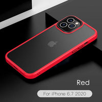 Matte Shockproof Armor Soft Bumper Translucent Hard PC Case For iPhone 12 11 Series