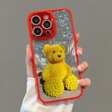 Durian Bear Diamond Lens Protection Case For iPhone 14 13 12 series