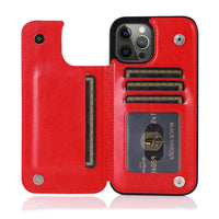 Double Buckle Leather Case with Card Slots for iPhone 14 series