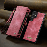 Detachable PU Leather Card Holder Wallet Case With Wristband For Samsung Galaxy S24 S23 S22 Ultra Plus